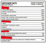 Naughty Boy Menace Pre-Workout Halloween Limited Edition (20 Servings) Supplement Facts Panel